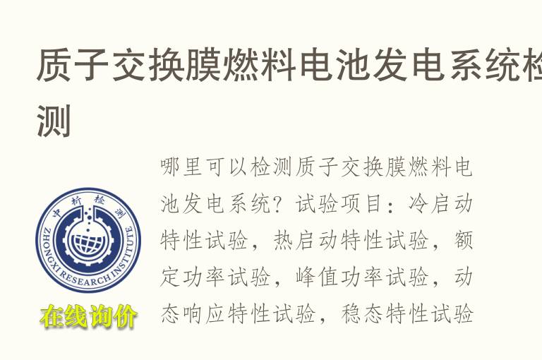 质子交换膜燃<font color='red'>料</font>电池发电系统检测