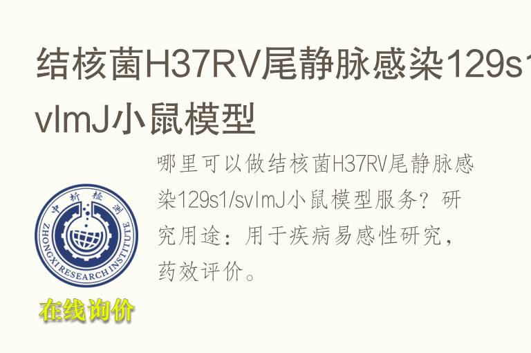 结核菌H37RV尾静脉感染129s1/svlmJ小鼠<font color='red'>模型</font>