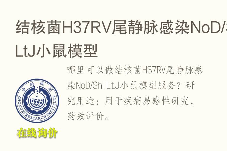 结核菌H37RV尾静脉感染NoD/ShiLtJ小鼠<font color='red'>模型</font>