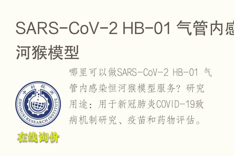SARS-CoV-2 HB-01 气管内感染恒河猴<font color='red'>模型</font>