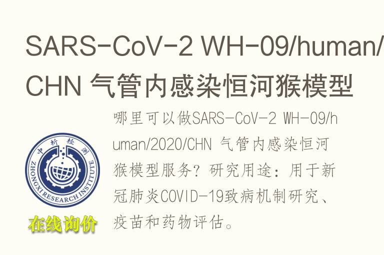 SARS-CoV-2 WH-09/human/2020/CHN 气管内感染恒河猴<font color='red'>模型</font>
