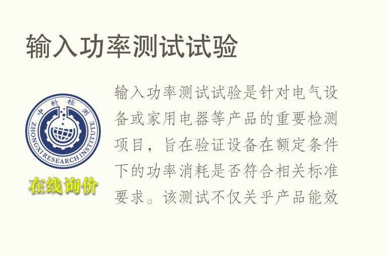 输入功率测试试验