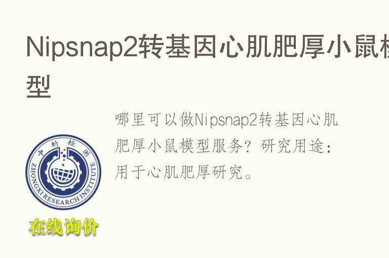Nipsnap2转基因心肌肥厚小鼠模型