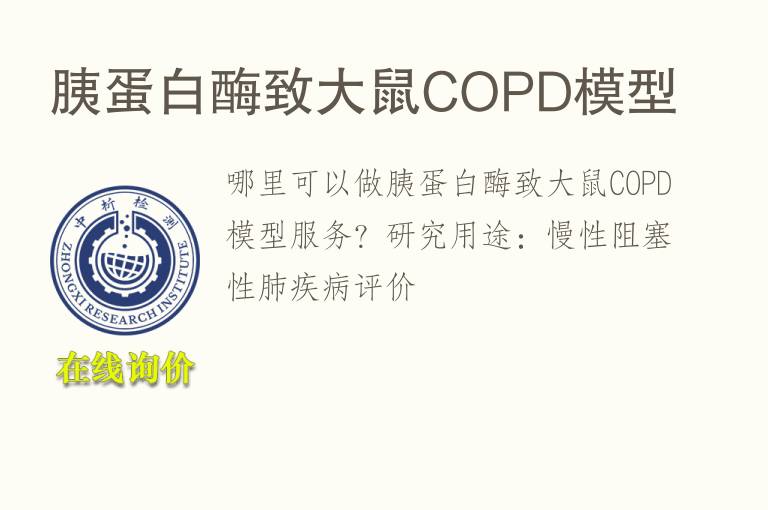 胰蛋白酶致<font color='red'>大鼠</font>COPD模型