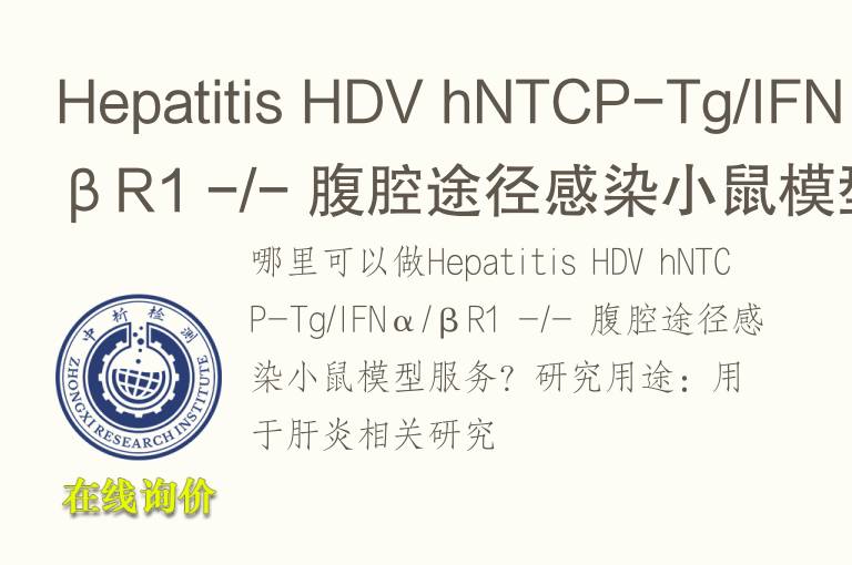 Hepatitis HDV hNTCP-Tg/IFNα/βR1 -/- 腹腔途径感染小鼠模型